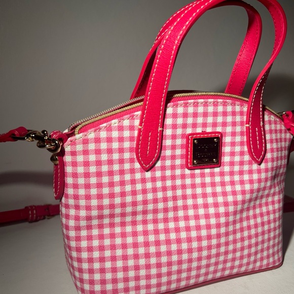 Dooney & Bourke Pink Gingham Mini Satchel Crossbody Bag - Picture 7 of 16